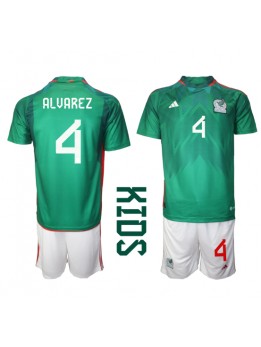 Mexiko Edson Alvarez #4 Replika Hemmakläder Barn VM 2022 Kortärmad (+ byxor)